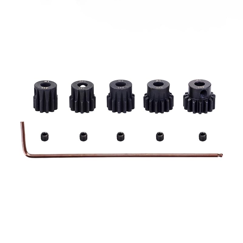 M1 Hardened Steel Pinion Gear Set (11T-30T) with Hex Key – 1/8 Inch Hole 5mm Upgrade Parts for HPI Kyosho Losi Axial Tamiya RC Cars & Trucks (26T-27T-28T-29T-30T) - color: 26t-27t-28t-29t-30t