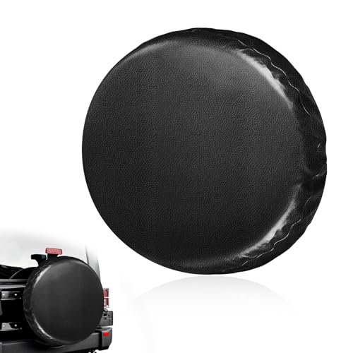 16 Inch Spare Tire Cover, Dustproof Scratch-Resistant Automotive Spare Wheel Protector with Elastic Band, Waterproof Thickened PVC Leather Tire Cover for SUV Truck Trailer RV - color: 16 inches