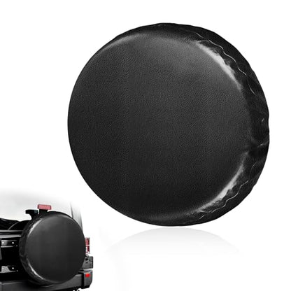 16 Inch Spare Tire Cover, Dustproof Scratch-Resistant Automotive Spare Wheel Protector with Elastic Band, Waterproof Thickened PVC Leather Tire Cover for SUV Truck Trailer RV - color: 16 inches