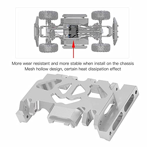 Aluminum Alloy Center Skid Plate, Gearbox Mount Gear Box Base Medium Mount Chassis Skid Plate Upgrade Parts for TRAXXAS 1/10 RC Crawler Car Accessories, Sliver