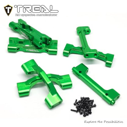 TREAL Aluminum 7075 Chassis Cross Brace Set (7pcs) for 1/18 Mini LMT Monster Truck(Green) - color: Green