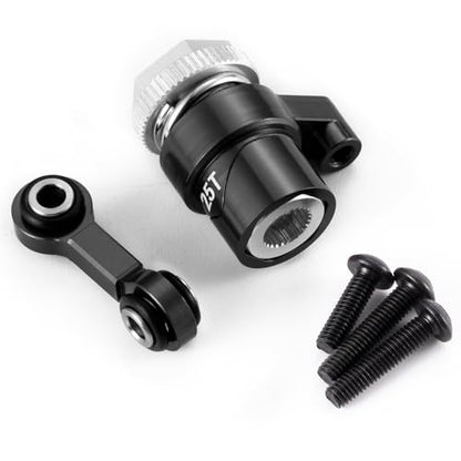 Servo Saver Arm 25T Steering Drag Link for Tra-xxas 1/16 Mini Maxx | 2S 1/10 4WD Ford GT 4-TEC 2.0 3.0 RC Car Upgrade Black 7075 Aluminum - color: Black