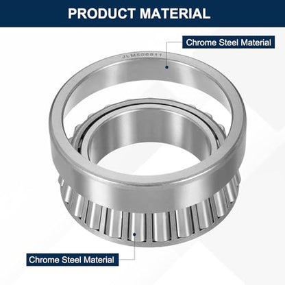 uxcell JLM506849/JLM506811 Tapered Roller Bearing Cone and Cup Set, 2.165" Bore x 3.543" OD x 0.906" Thick, Chrome Steel Taper Bearing Set, ABEC-3 - size: JLM506849/JLM506811