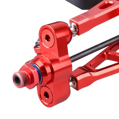Aluminum Front Steering Blocks Steering Knuckle for Arrma 1/8 Kraton/Outcast/Notorious 6S BLX Upgrades Parts,Replace AR330505 (Red) - color: Red