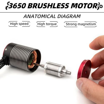Brushless Motor and ESC,3650 Brushless Motor and 60A ESC 5.8V3A BEC Combo Set for HPI RC Car (5200kv)