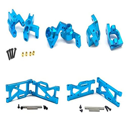 5Pcs 14th RC Car Truck Parts Rear Hub Carriers Set Fits WLtoys 144001 - Upgrade Your Kit with Weight & Aluminum Construction - Perfect for DIY Enthusiasts and - Blue, Red - color: Blue