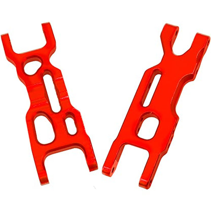 Metal Front & Rear Suspension Arms A-Arms Set Compatible with Losi 1/18 Mini-T 2.0 2WD Stadium RC Truck Hop-Up Parts (Red) - color: Red