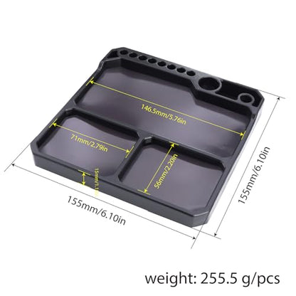 RC Silicone Screw Tray with Magnetic Pad - High-Temperature Resistant Storage Box, Suitable for 1/10, 1/18, 1/24 RC Cars, Boats, Airplanes, Tools, and Parts