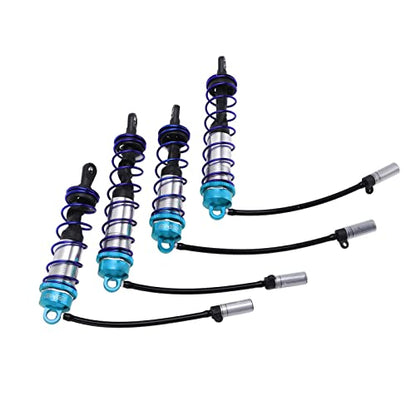 RC Shock Absorber Set Oil Adjustable Front Rear Damper High Performance Upgrade for 1/8 RC Car Crawler Truck Truggy Aluminum Alloy 4PCS (Blue) - color: Blue