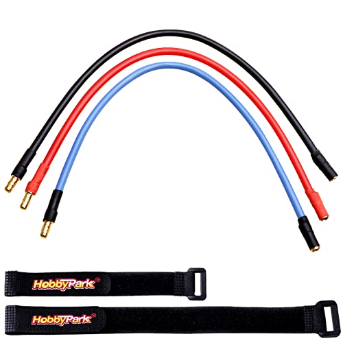 Hobbypark 3.5mm Bullet Connectors Banana Plug Extension Lead Male Female for Brushless Motor ESC (3-Pack)