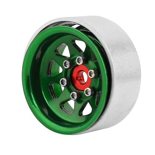1.0 Beadlock Wheel -3.78mm Offset Wheel Rims for 1/18 1/24 RC Crawler Car Axial AX24 SCX24 FMS FCX24 TRX4M Upgrades (Dark Green) - color: Dark Green