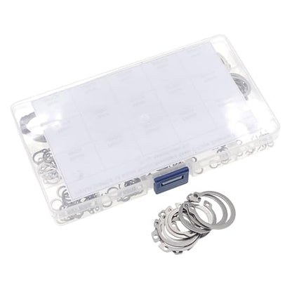 265PCS Metric 304 Stainless Steel C-Clips External Retaining Ring Kit | Nominal Diameter:4mm to 28mm