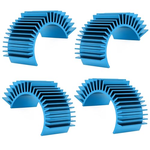 4pcs ZQToday Aluminum 540 550 Motor Heatsink Cooling Heat Sink Fins for 550 540 3650 Size Brushed Brushless Motors RC Car Truck,Blue
