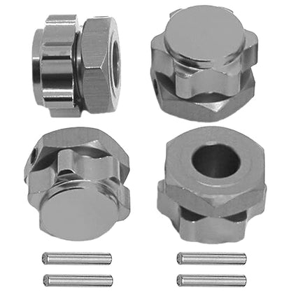 4PCS Vgoohobby M17 17mm Aluminum Capped Wheel Hex Hubs Adapter Anti-Dust Cover Nuts Compatible with HPI HSP Traxxas Himoto Axial Kyosho Redcat Tamiya 1/8 RC Car,Titanium