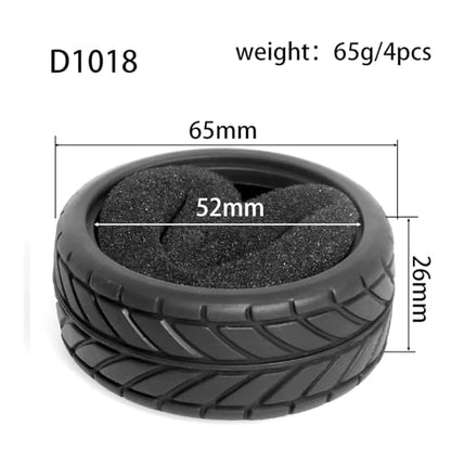 8pcs 1/10 RC Drift Tires 65 * 26mm for On Road Racing Car Drift RC Touring Car (Style E) - style: style E