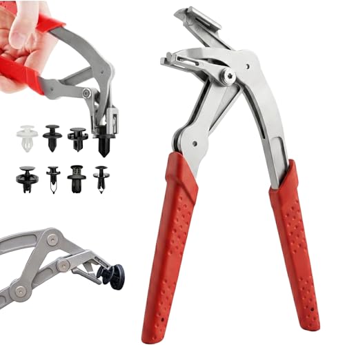 Car Clip Pliers, Panel Clip Removal Pliers, Spring-Loaded Fastener Removal Tool for Automotive Plastic Clips, Auto Trim Plastic Fastener Remover for Door Panel Interior Exterior Trim (1 PCS)