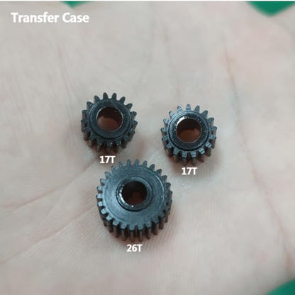 Metal Front Planetary Gearbox Transfer Case Transmission Drive Shaft Skid Plate Set for 1/10 RC Rock Crawler SCX10 II 90046 Chassis Metal Prefixal Gearbox Upgrade (Black) - color: Black