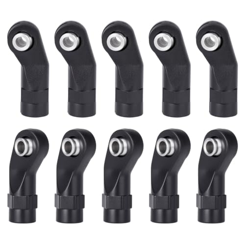 20Pcs RC Linkage Rod Ends,M3 Ball Joint Head Set for Traxxas TRX-4 Axial SCX10 HSP 90046 90047 1/10 RC Crawlers Car Upgrade Parts (20pcs Bent B) - style: 20pcs Bent B