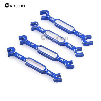 RC Aluminum Alloy Wrench Turnbuckle Nut Ball 3.0/3.2/3.5/3.7/4.0/5.0/5.5/6.0mm Joint Remover Universal Repair Tools Set For RC Crawler Truck Off Road Car Boat Drone Airplane (Bule) - color: Bule