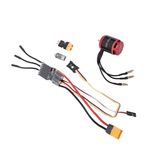 Keenso Brushless Motor Combo, Metal RC Crawler ESC Motor Set 1850KV 80A for Axial SCX10 High Performance Trail Use