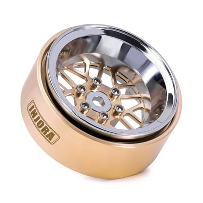 INJORA ModuWheel 1.3” Offset Brass & Aluminum Beadlock Wheels for 1/18 1/24