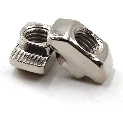 50pcs 4545 Series M4 Thread T Nuts Hammer Head Fastener Nut Sliding T-Nut,Nickel Plated Carbon Steel Nut for 45 Series Aluminum Extrusion Profile T Slot 10mm (4545 Series M4) - size: 4545 Series M4
