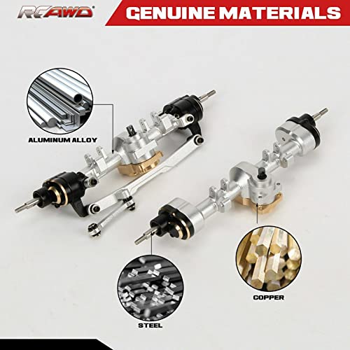 RCAWD Front Rear Portal Axle Set for Axial SCX24 Wrangler Bronco Gladiator C10 Deadbolt Crawlers Upgrade Parts (Silver) - color: Silver