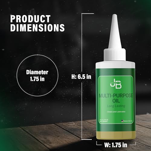 JB Industries Multi-Purpose Lubricating Oil 4 oz – All-Purpose Oil for Home, Automotive & Shop Use, Long-Lasting Anti-Rust Machine Oil with Precision Drip Applicator for Hinges, Wheels, Tools, & More