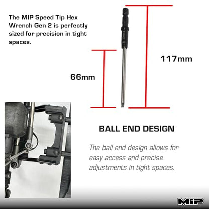 MIP Ball End Metric RC 1/4" Hex Bit 9243S 3.0mm – Hex Head Allen Wrench Drill Tools Tool Bits for Screwdrivers, Electric Screwguns, and Power Drills For RC Cars - Made in USA - size: 3.0mm - Ball End Hex