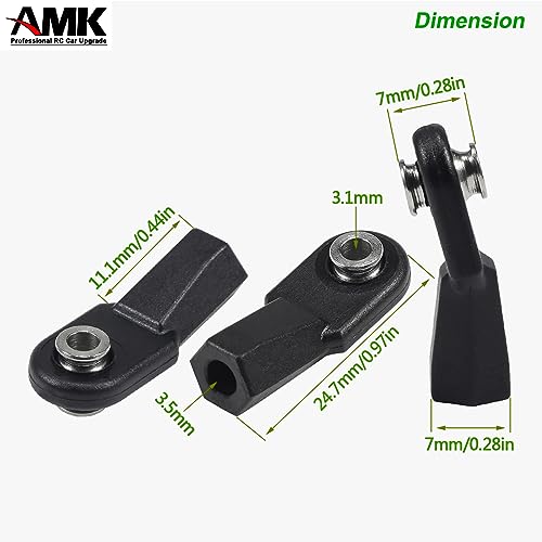 AMK SCX10 M4 RC Link Rod Ends 4mm Tie Rods Joints with 7mm Pivot Ball 1/8 1/10 Crawler Universal Building Kit for TRX6 D90 TF2 CC01 Gen7 Gen8 TRX4 Upgrades (20Pcs Bent) - color: 20pcs Bent