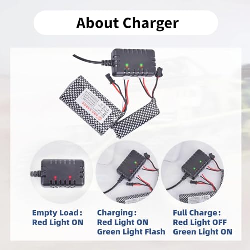 SCX24 Battery 2 PCS 7.4V 950mAh 35C Li-po Batteries with PH2.0 Plug for Axial SCX24 RC Truck with 2S Charger