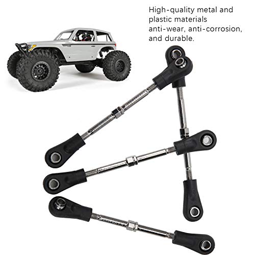 4pcs RC Steering Rod, Linkage Steering Link Rod Adjustable Rear Upper Linkage Rod for 1/10 RC Off Road Car