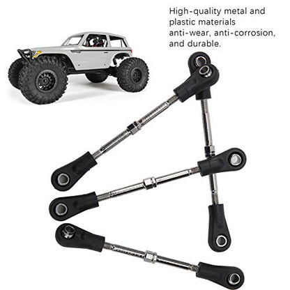 4pcs RC Steering Rod, Linkage Steering Link Rod Adjustable Rear Upper Linkage Rod for 1/10 RC Off Road Car