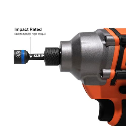 Klein Tools 32926S 2-Inch Magnetic Power Nut Setters, Compact Impact Driver Set, Color-Coded, SAE, Impact-Rated, 6-Piece - size: 2-Inch / 6-Piece Set, SAE