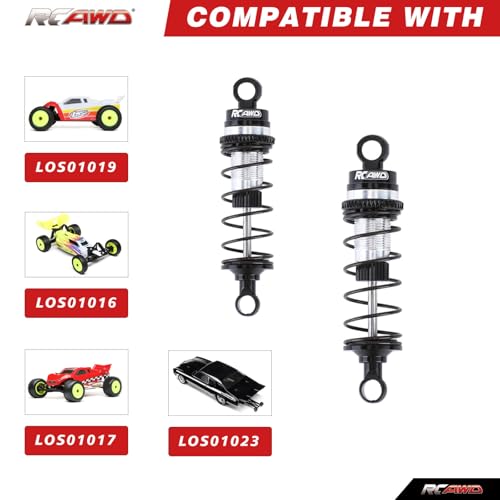 RCAWD Alloy Front Rear Shock for Losi 1/16 Mini-B 1/18 Mini-T Shocks Series Upgrades Part Black - color: Black