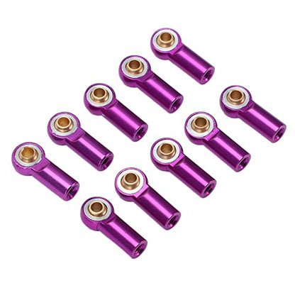 Pissente RC Link Rod Ends Aluminum Alloy M3 Ball Head Set 10pcs 19mm for AXIAL SCX10 1 10 RC Crawler Car Easy Installation Precise Fit Stable Steering Upgrade Parts (Purple) - color: Purple