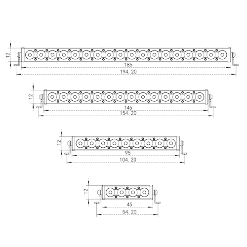 MEUS RACING RC Car LED Lights Roof Light Bar Kit - 1/10 1/8 Scale RC Crawler Upgrades for Axial SCX10, Wraith, Traxxas TRX4, TRX6, Redcat Gen8 (95mm, 9 Beads) - size: 95mm, 9 Beads