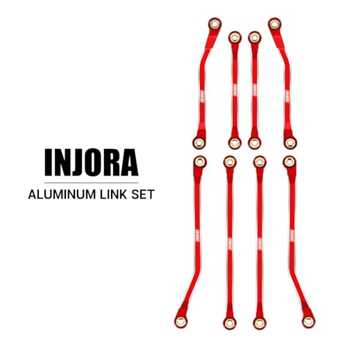 INJORA Aluminium High Clearance Links for TRX4M High Trail K10 F150（Red） - color: Red
