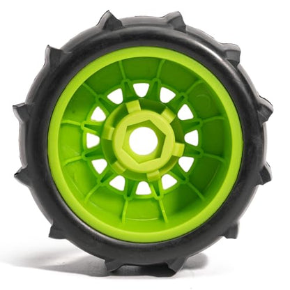 Pre-Glued Sand & Snow Paddle Wheel & Tire Set for 1/10 RC Truck Fits Slash, Arrma Fury/Senton, Tekno SCT410, HSP 94155, 117 x 45.5 mm, 12/14/17 mm Hex, 4 pcs, Green - color: Green