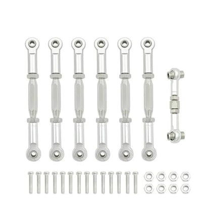 RC Links Linkage Compatible with for traxxas for Slash 4X4/2WD 1/10 RC Car Upgrade Parts 1 Set 7 Pcs Metal Turnbuckle Camber Link End Adjustable Kit(Silver) - color: Silver
