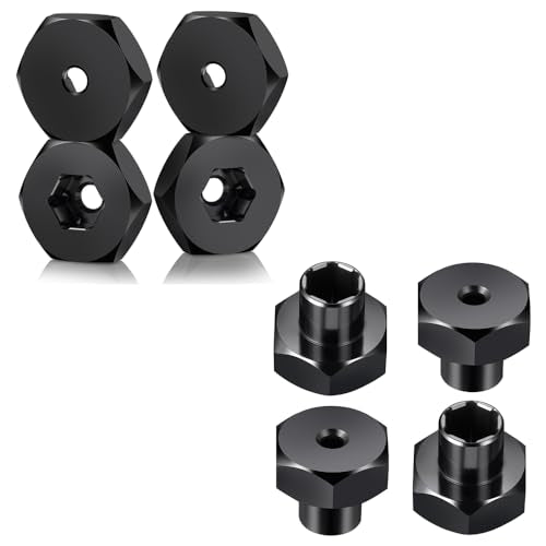 MORLORDY 8Pcs 5mm to 12mm WPL Wheel Hex Hub Adapter Wheel Spacers for WPL D12 2wd SCX24 1/10 1/24 RC Car Truck Upgrade Parts