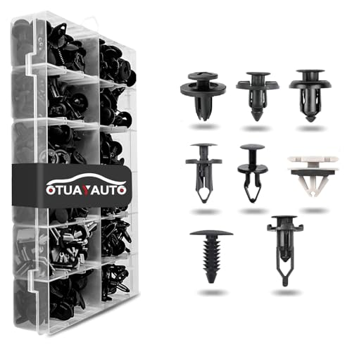 OTUAYAUTO 260Pcs Universal Plastic Fender Clips | Push Fender Fastener Rivet Clips with 8 Size Car Body Retainer Clips, Bumper Clips, Plastic Push Rivets Fit for Most Car - size: Universal (260 pieces)