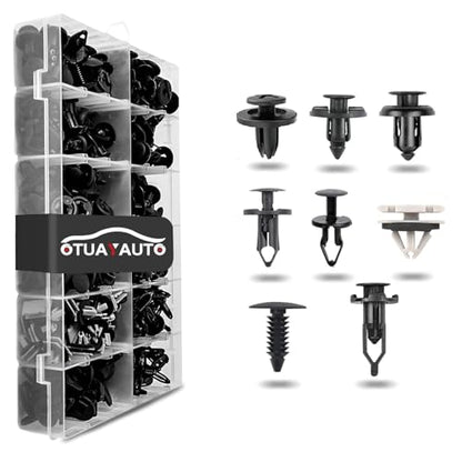 OTUAYAUTO 260Pcs Universal Plastic Fender Clips | Push Fender Fastener Rivet Clips with 8 Size Car Body Retainer Clips, Bumper Clips, Plastic Push Rivets Fit for Most Car - size: Universal (260 pieces)