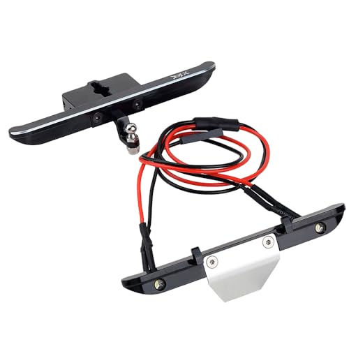 DJX CNC Aluminum Front and Rear Bumper with Light for 1/18 RC Rock Crawler Car Redcat Ascent-18 Upgrade Parts