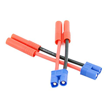 3pcs EC3 Style Male to HXT 4mm Female Connector Adapter Cable - 14awg 5cm Wire(BDHI-52)