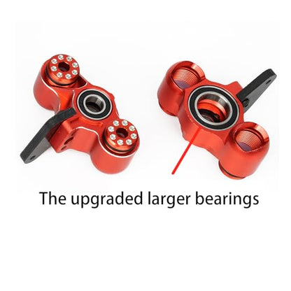 Aluminum Front Steering Knuckles Blocks for ARRMA 1/8 Mojave TYHPON | Infraction FIRETEAM Felony BLX 6S 1/7 4WD,Durable RC Car Caster Blocks C-Hubs w/Bearings,Hub Carriers Parts AR330187 - color: Red, size: Front Steering Knuckles(Thin)