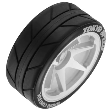 1/10 RC On Road Tires OD 65mm and Aluminum Street Wheels 12mm Hex Touring Tyres for 1:10 Rally Racing Drift Car Tamiya TT01 TT02 XV01 HPI KYOSHO HSP PTG2 Traxxas TA06 A959 PTG2 (Silver) - color: Silver