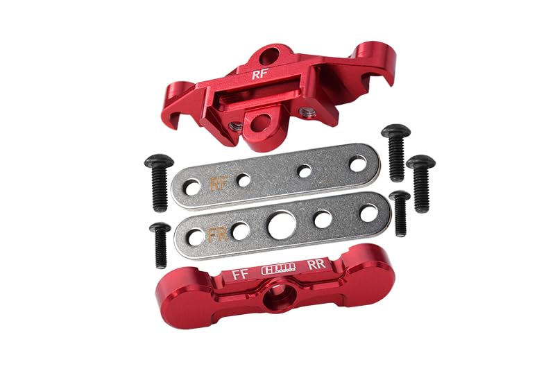GPM 7075 Alloy Rear Tie Bar Mounts & Suspension Pin Retainers for TRAXXAS 1/10 4Wd Maxx Monster Truck -89076-4 - color: Red