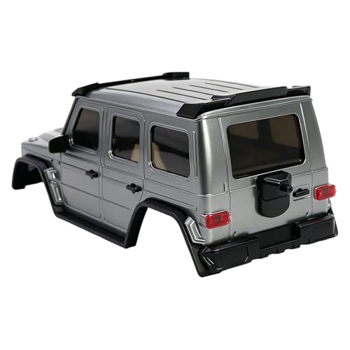 for AXIAL SCX30 Plastic Painted Unpainted Body kit Shell Cover with Light Bucket Mount Spare Tire Mount for 1/30 RC Crawler Replace DIY Upgrade (Gray) - color: Gray