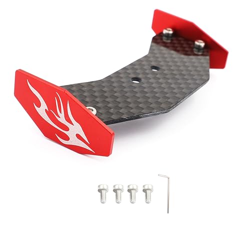 Carbon Fiber RC Tail Wing for Losi 1/24 Micro-B 2WD Buggy RC Car(Black) | Carbon Fiber RC Tail Wing,RC Car, Upgrade Parts,Easy Installation - color: Red